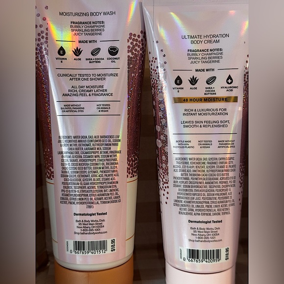 NEW B&BW Champagne Toast 6 PIECE full size body care set with 48 hour moisture - Picture 7 of 8